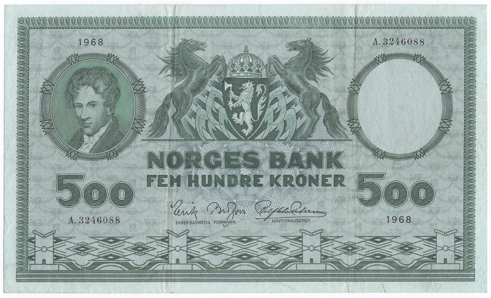 500 kroner 1968 A.3246088. Kv.1/1+