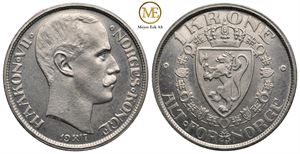 1 krone 1917 Haakon VII. Praktfull. Kv.0