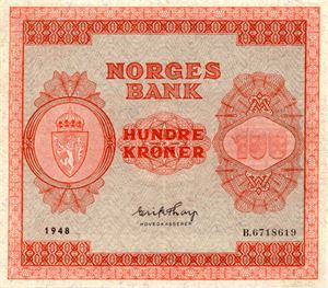 100 kroner 1948 B