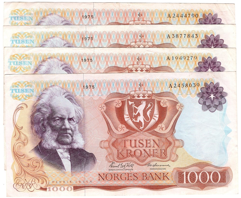 Lot. 1000 kroner 1975 A. VK