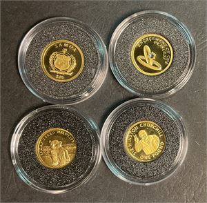 4 mini gullmynter proof til sammen 4,73 g 99-9 au