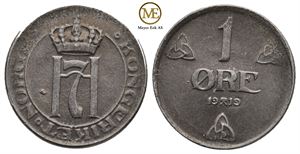 1 øre 1919 Haakon VII. Kv.0