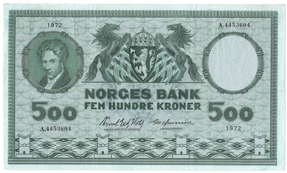 500 kroner 1972 A.4453604. Kv.1