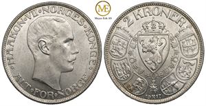 2 kroner 1917 Haakon VII. Kv.0