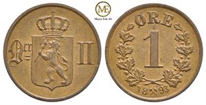 1 øre 1893 Oscar II. Kv.0