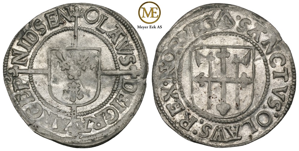 Skilling u/år Olav Engelbrektson (1523-1537) NM.2. Kv.01