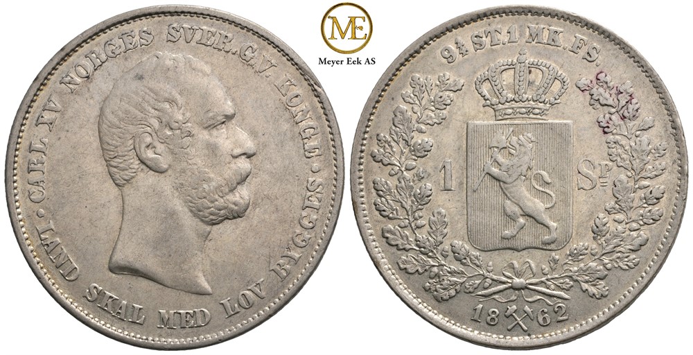 Speciedaler 1862 Carl XV. Kv.1+