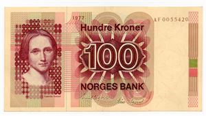 100 kroner 1977 AF ex. Skanfil 14.9.18