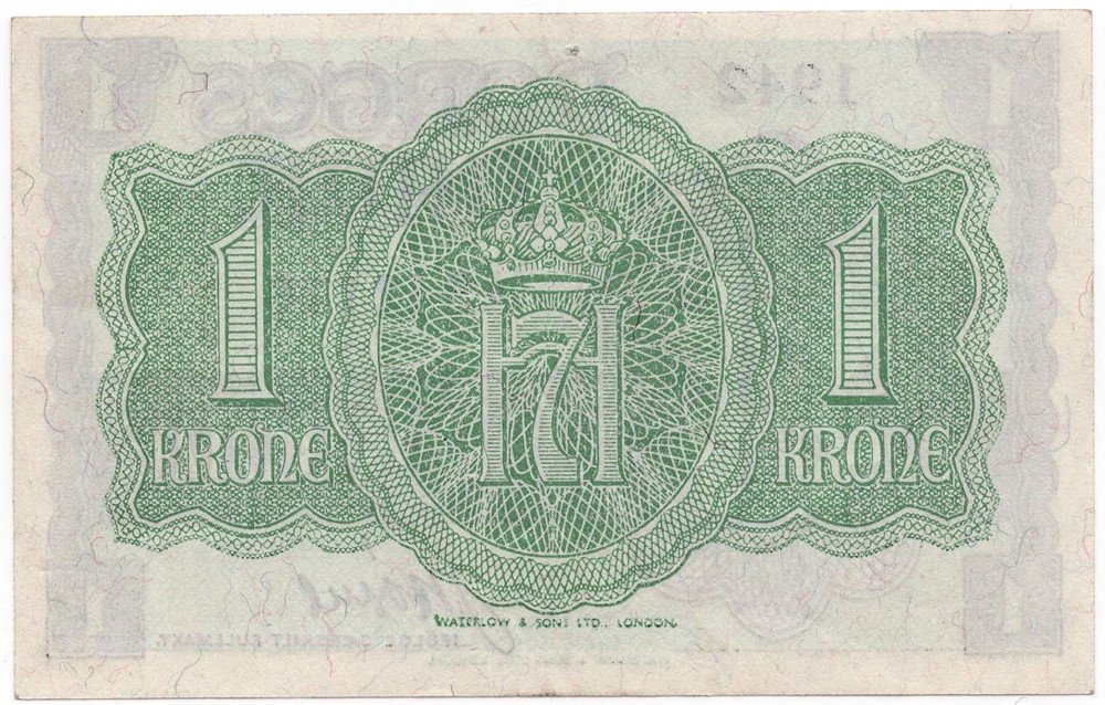 1 krone 1942 A.341276. Kv.1+/01