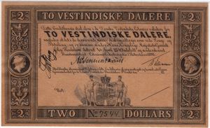 2 Dansk Vestindiske dalere 1898. 64 EPQ. Kv.0