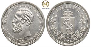 1 krone 1889 Oscar II. Kv.0