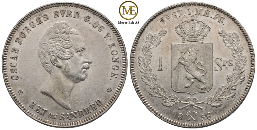 Speciedaler 1856 Oscar I. Kv.0/01