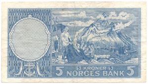 5 kroner 1960 Z.0191288 erstatningsseddel. Kv.1