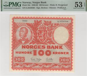 100 kroner 1960 G. I serie. Kv.01