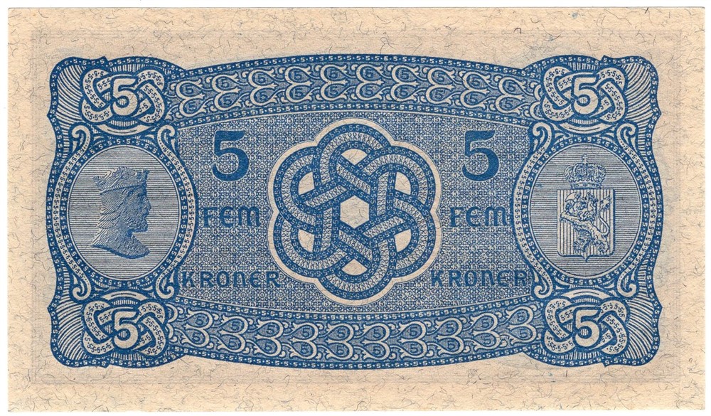 5 kroner 1943 V.8186050. Kv.0