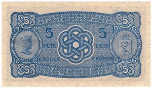 5 kroner 1943 V.8186050. Kv.0