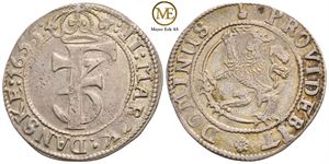 2 mark 1655 Frederik III. Kv.1+/01