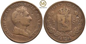 1/2 speciedaler 1844 Carl XIV. Samtidig forfalskning