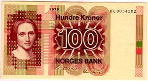 100 kroner 1979 HC erstatning Kv.1+/01