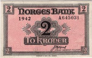 2 kroner 1942 A.645031. 65 EPQ