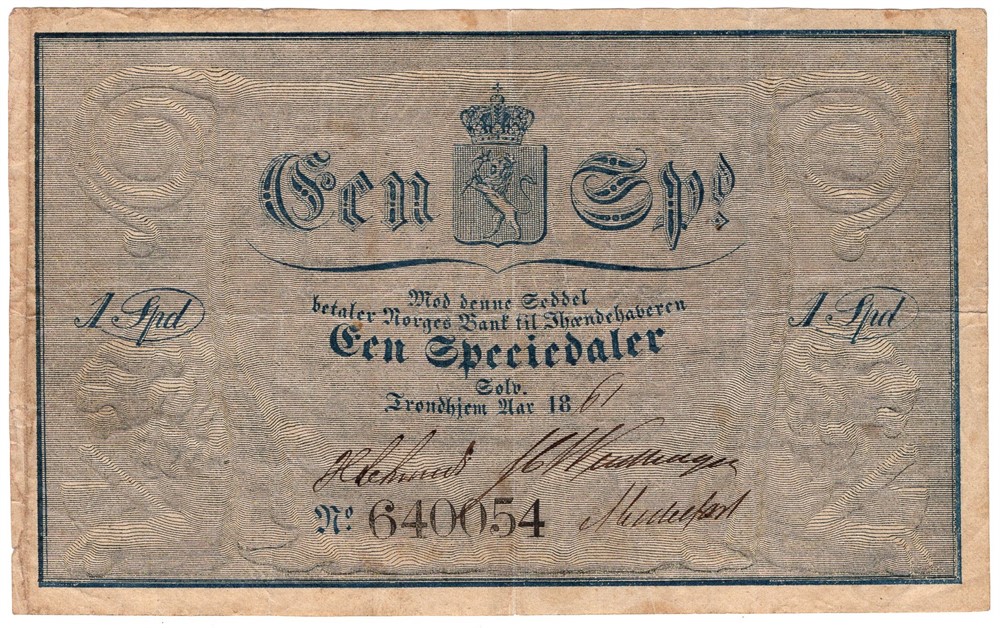 Speciedaler 1861 No.640054. Kv.1/1+
