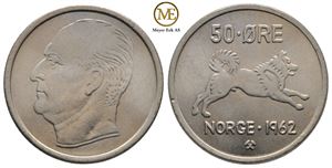 50 øre 1962 Olav V. Kv.0