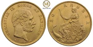 20 kroner 1873 Christian IX. Kv.0/01