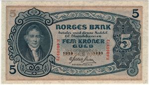 5 kroner 1939 R.6905972. 66 EPQ