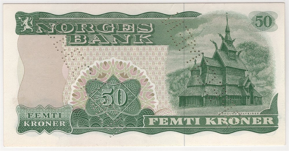 50 kroner 1974 Z.0000000 Specimen. RR. Kv.0