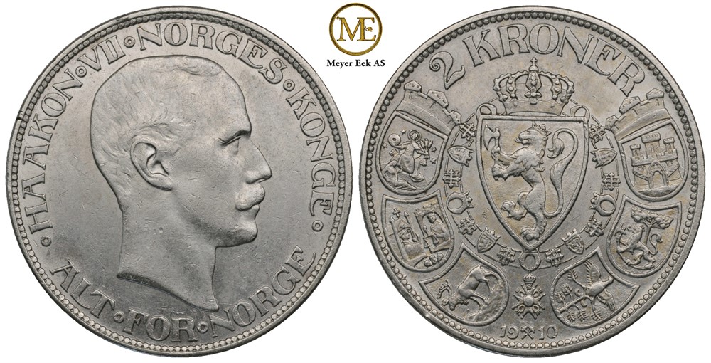 2 kroner 1910 Haakon VII. Kv.01