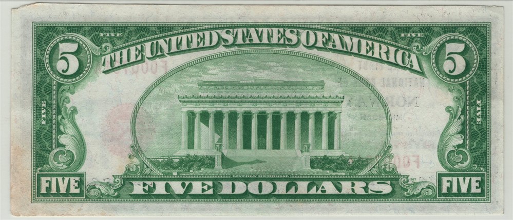 5 dollar National Bank of Norway. Kv.1+