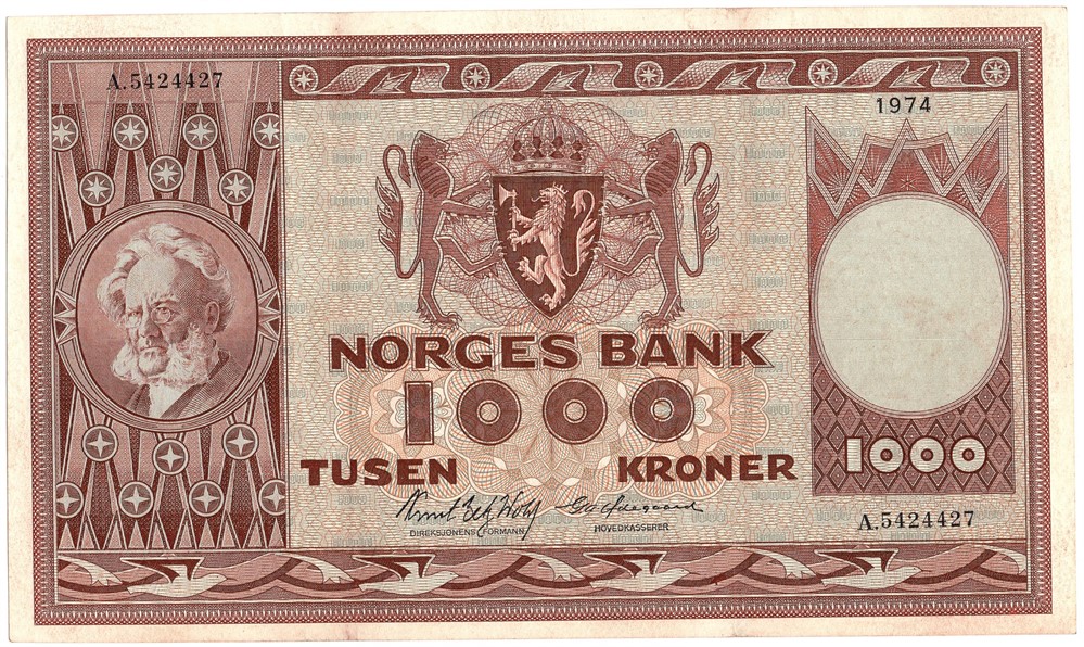 1000 kroner 1974 A.5424427. Kv.01