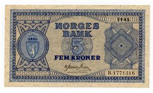 5 kroner 1945 B