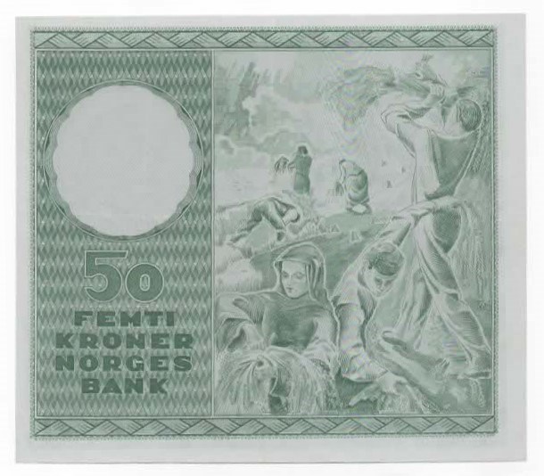Norge 50 kroner 1959 D kv. 1+/01