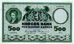 500 kroner 1971 A Kv.1/1+