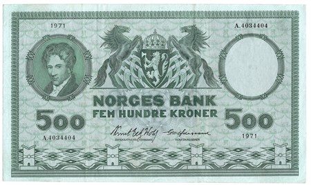 500 kroner 1971 A.4034404. Kv.1