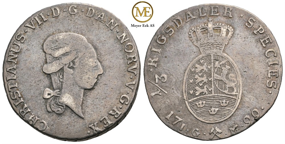 1/3 Speciedaler 1799 Christian VII. Kv.1/1+