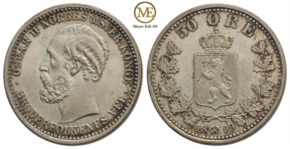 50 øre 1899 Oscar II. Kv.0