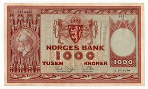 1000 kroner 1961 A