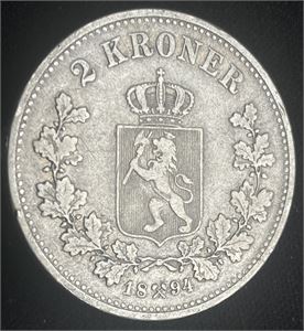 2 kroner 1894 Ex.Roschberg 2013 Kv.1