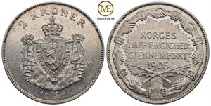 2 kroner 1907 m/gevær. Haakon VII. Kv.01