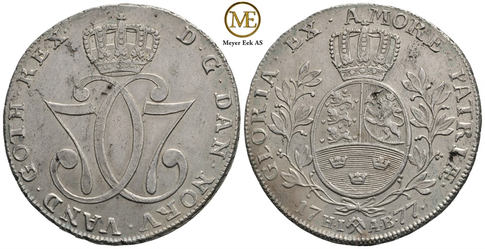 Speciedaler 1777 Christian VII. Kv.1+/01