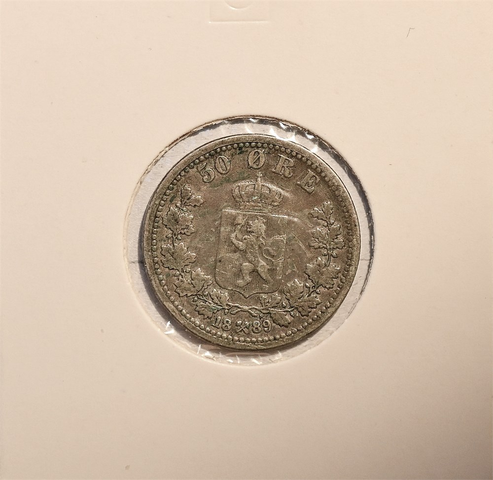 Norge 50 øre 1889 kv. 1/1-