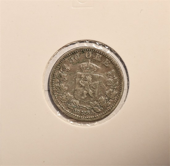 Norge 50 øre 1889 kv. 1/1-
