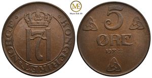 5 øre 1922 Haakon VII. KV.0