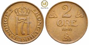 2 øre 1913 Haakon VII. Kv.01