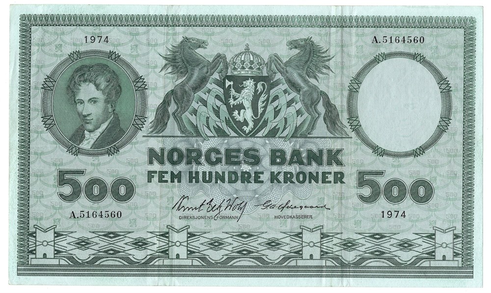 500 kroner 1974 A.5164560. Kv.1