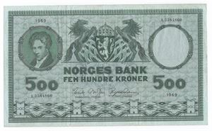 500 kroner 1969 A.3384860. Kv.1