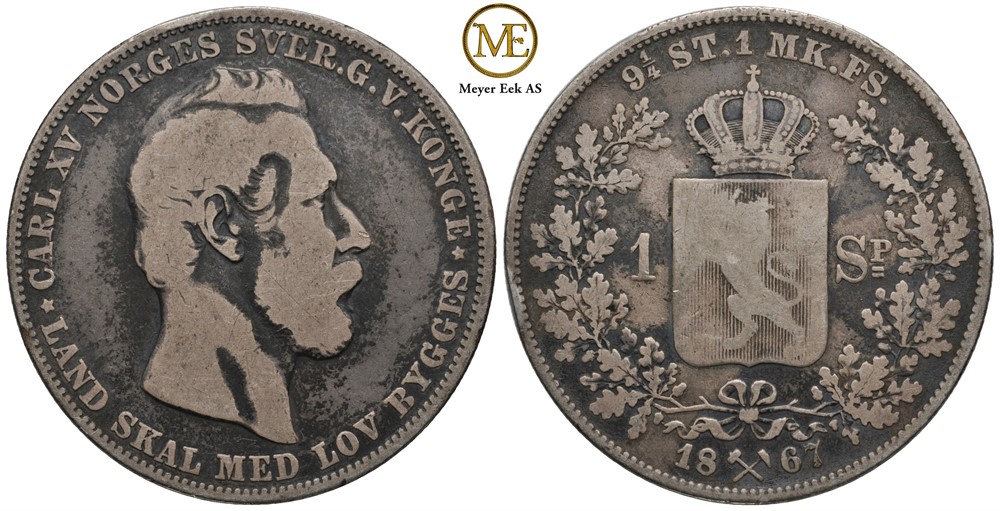 Speciedaler 1867 Carl XV. Kv.1-