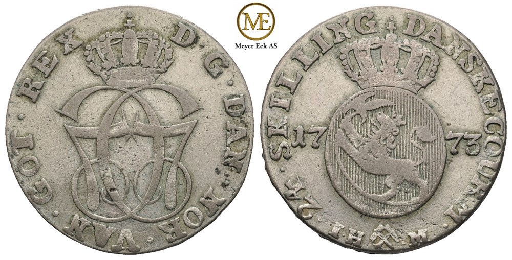 24 skilling 1773 Christian VII. Kv.1+
